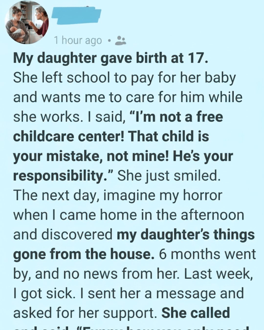 I Refused to Help My Teen Daughter Raise Her Baby — and Now I Am Living in the Silence I Created
