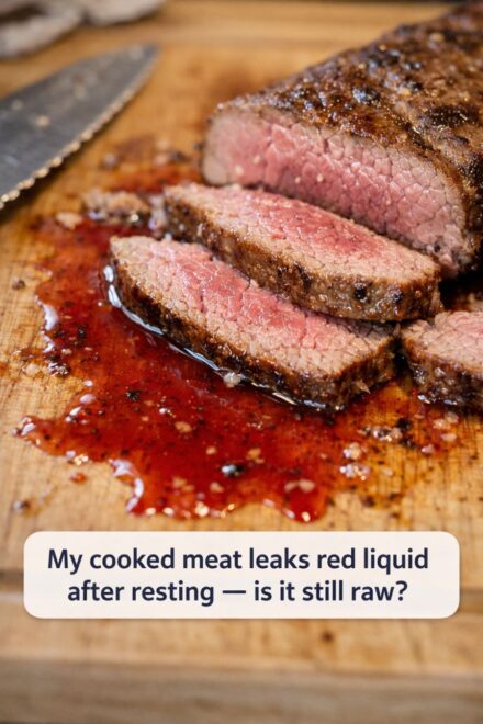 My cooked meat leaks red liquid after resting — is it still raw?
