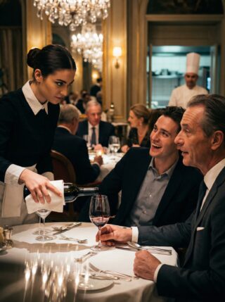 He ordered in German just to humiliate the waitress, laughing that “girls like her” could never understand a real education. Iris Novák only smiled and poured his wine flawlessly—because she speaks seven languages and understood every insult, including his plan to cut “unprofitable” hospital care that keeps her grandmother alive. When he threatened her in German, she answered back with perfect fluency, silencing the table. That night, her grandmother opened an old folder of hidden links to his family—and Iris realized one language wouldn’t just expose a millionaire… it would unlock the truth about her mother.