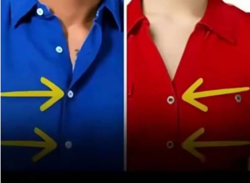 Why are the buttons on men’s and women’s shirts placed on either side?