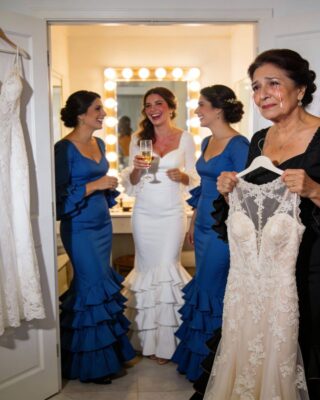After spending six months hand-sewing my daughter’s wedding dress, I walked into the bridal suite just in time to hear her say, giggling, “If he asks, tell him it doesn’t fit. It looks like it came from a thrift store.” I felt something inside me crumble, but I took a deep breath, lifted my head, and walked out with the dress without a word. Later, however, something happened that I never could have imagined…