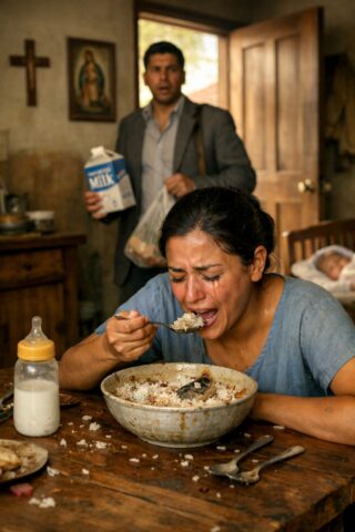 I give my mother 1.5 million pesos a month to take care of my wife after she gives birth. But when I came home unexpectedly early, I found her secretly eating a bowl of spoiled rice mixed with fish heads and bones. What happened next was even more terrifying…