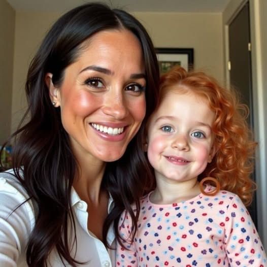 Meghan Markle publicly shared a photo of her daughter, Lilibet, for the first time, leaving the entire UK stunned. She declared: “Look at my daughter’s red hair, and Lilibet’s biological father turns out to be…”