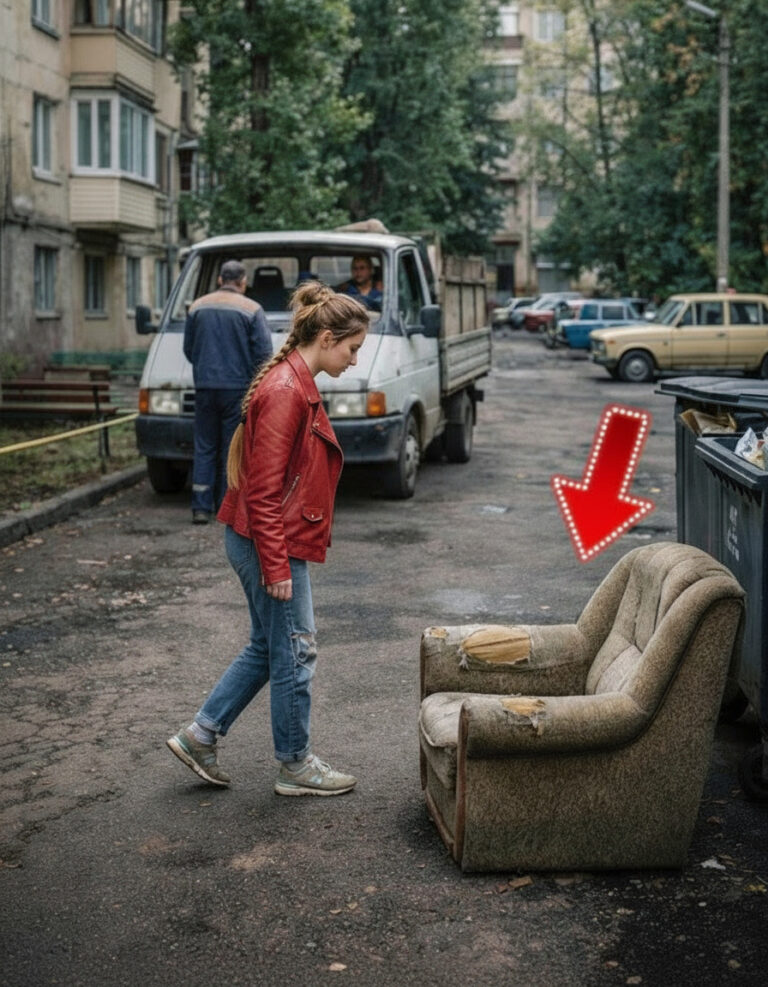 A woman went out to throw out the trash in the evening and found an almost new sofa in the trash. She decided to take it home. At home, she and her husband started repairing the sofa, but suddenly her husband shouted: “Look what this is…”