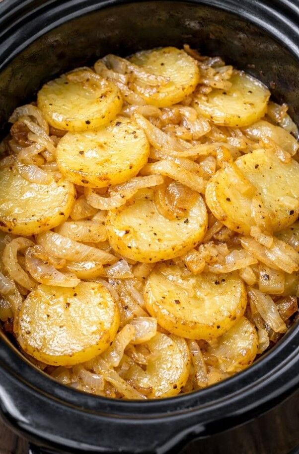 Slow Cooker Potato and Onion Bake