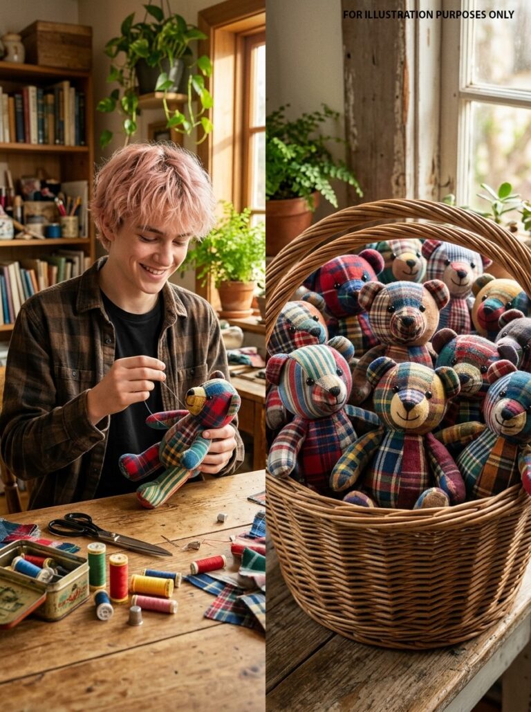 My Teen Son Turned His Late Dad’s Shirts into 20 Teddy Bears for a Shelter — At Dawn, Four Armed Deputies Arrived… and What They Took Out of Their Cruiser Left Me Frozen
