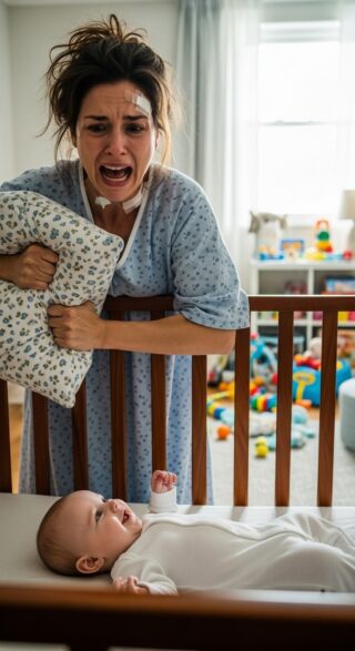 After the cesarean section, I was too weak to stand at all. My mom said, “Go rest, I’ll take care of the baby.” When I woke up the next morning, I felt something was wrong. My baby’s crib was silent—and my mom had disappeared. When I called her, she said calmly, “Your sister needed me.” Then she hung up. A few minutes later, the doctor’s words paralyzed me… and what I did next made sure she would never forget that day.