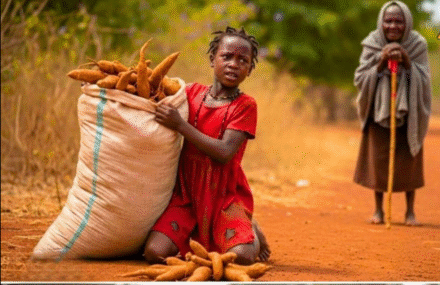 Her stepmother forced her to carry cassava sacks bigger than her—until a strange old woman appeared.