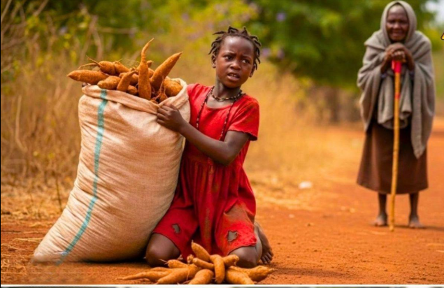 Her stepmother forced her to carry cassava sacks bigger than her—until a strange old woman appeared.